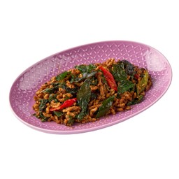 ผัดกะเพราโปรตีนเกษตร