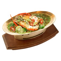 กุ้งแม่น้ำอยุธยานึ่งมะนาว