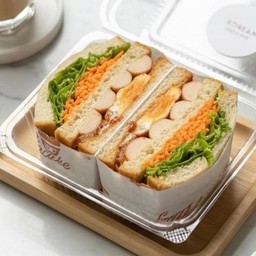 แซนวิชเกาหลีไส้กรอก+ไข่ดาว