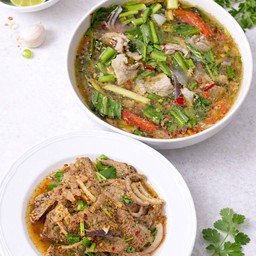 ต้มแซ่บหมูชิ้น + น้ำตกหมู