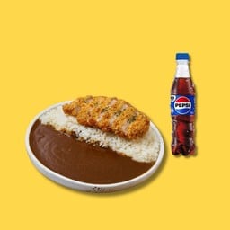 [Combo Set 2] ข้าวแกงกะหรี่หมูสันนอกทอด + Pepsi