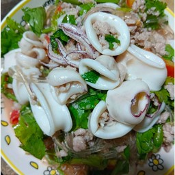 ยำปลาหมึก+หมูสับ+วุ้นเส้น