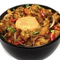 ข้าวแซลม่อนสไปซี่+ไข่ออนเซ็น