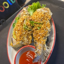 ปลาเนื้ออ่อนทอดกระเทียม