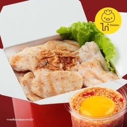 หมี่อกไก่กระทะไข่ดอง