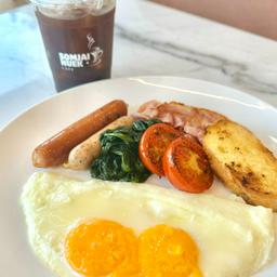 (เซ็ต) อเมริกัน Breakfast + ice Americano
