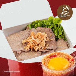 หมี่ลิ้นวัวกระทะ ไข่ดอง