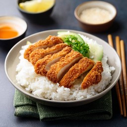 ข้าวหน้าไก่คริสปี้ ซอสคัตสึยากิ