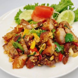 หมู3ชั้นผัดพริกเกลือ