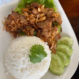 ข้าวหมูทอดกระเทียม 🐷