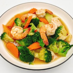 บล็อคโคลี่ผัดกุ้ง