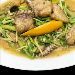 เนื้อปลาผัดคึ่นช่าย