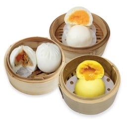 ซาลาเปาหมูสับไข่เค็มนึ่ง+ซาลาเปาไส้ครีม+ซาลาเปาลาวา-JUMBO Seafood GMH