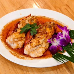 กุ้งแม่น้ำทอดเกลือ ตัวละ 3-4 ขีด