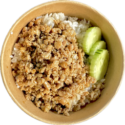 หมูสับซีอิ๊วราดข้าว