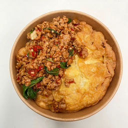 ข้าวกะเพราหมูสับไข่เจียว