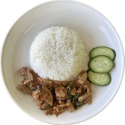 ผัดกะเพราหมูชิ้น