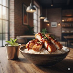 ข้าวหน้าเนื้อ ข้าวหน้าไก่ทอด ลูกชิ้นทอด ข้าวกะเพรา