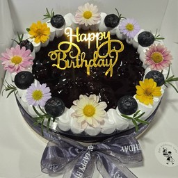 Blueberry cheesecake 1 ปอนด์ แต่งดอกไม้