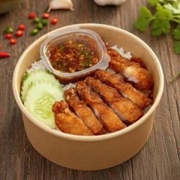 ข้าวหมูสามชั้นทอด