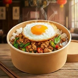 ข้าวกะเพราหมูสับไข่ดาว