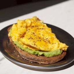 sourdough avocado scrambled eggs