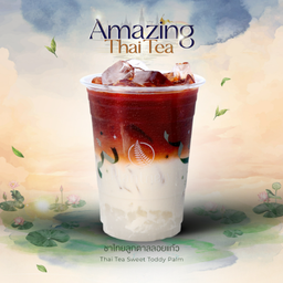 ชาไทยลูกตาลลอยแก้ว