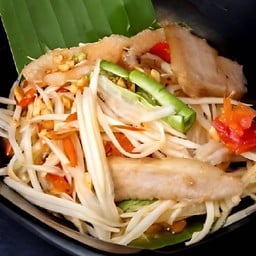 ตำคอหมูย่างแท้ (หมูตกครก)