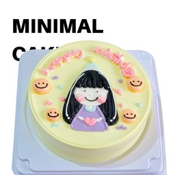 เค้กมินิมอลขนาด1ปอนด์เด็กผู้หญิงผมยาวสีเหลือง/28