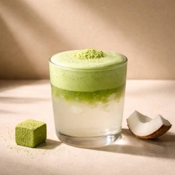 Matcha coconut cold foam