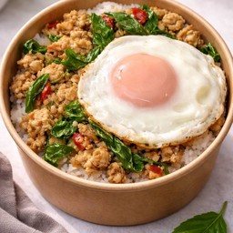 กะเพราไก่ชิ้น(ไม่รวมไข่ดาว)