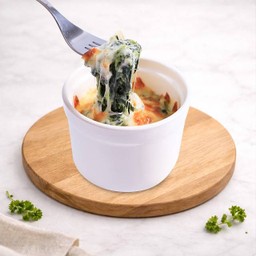 ผักโขมอบชีส ( Baked Spinach with Cheese )
