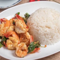 กระเพราะกุ้ง (ราดข้าว)