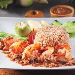 ข้าวผัดน้ำพริกกุ้งสด