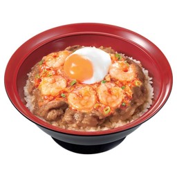 ข้าวหน้าเนื้อย่างเอบิชิลลี่ไข่ออนเซ็น