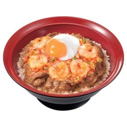 ข้าวหน้าเนื้อย่างเอบิชิลลี่ไข่ออนเซ็น