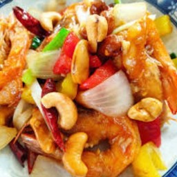 กุ้งผัดเม็ดมะม่วง