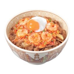 ข้าวหน้าเนื้อเอบิชิลลี่ไข่ออนเซ็น