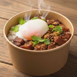 ข้าวต้มแห้งบะเต็ง + ไข่ออนเซ็น