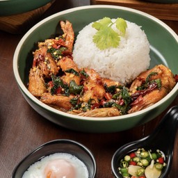 เซต ข้าวกะเพรากุ้ง