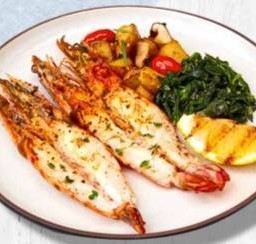 กุ้งลายเสือย่างครีมซอสเลม่อน
