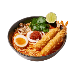 ต้มยำกุ้งน้ำข้น ทงคตสึ ราเมง (กุ้งทอด)
