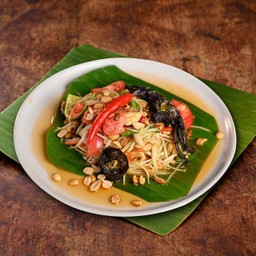 ส้มตำปู ( Thai Papaya Salad with Salted Crab )