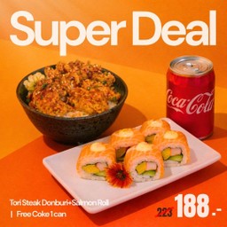 Tori Steak Donburi + Salmon Roll