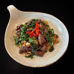 เส้นใหญ่เต้าซี่/Thai-French Sirlion With Chinese Bean Paste