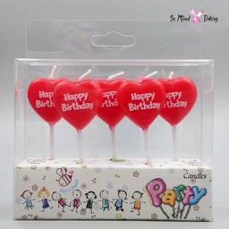 หัวใจสีแดง Happy Birthday (1แท่ง)