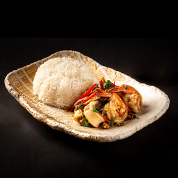 ข้าวทะเลเคยหอม/Shrimp and Squid with Shrimp Paste