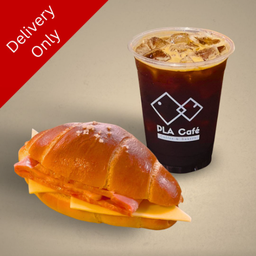 [del] Iced Americano + Ham Cheese Shio pan