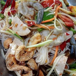 ตำซั่วกุ้งสด+หมูยอ