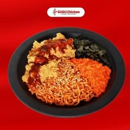 รามยอนเผ็ดแห้งไก่กรอบไข่กุ้ง